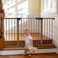 Cumbor 30-54" Extra Wide Baby Gate, Dual Lock & Auto Close Dog Gate Brown by Cumbor