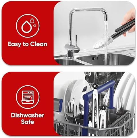7-Inch Stainless Steel Kitchen Tongs Set, for Cooking Serving (7", 3PCS) - Image 6