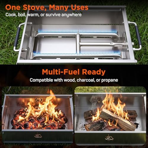 Stainless Steel Portable Tabletop Charcoal Grill, Foldable Camping Grill - Image 3