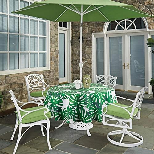 ColorBird Spring & Summer Palm Leaf Outdoor Tablecloth Waterproof Spillproof Polyester Table Cover with Zipper Umbrella Hole for Patio Garden Tabletop Decor, 60" Round, Zippered - Image 6