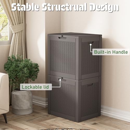 KAMABOKO 35 Gallon Outdoor Storage Box Waterproof Deck Box for Patio - Image 4