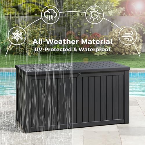KAMABOKO 180 Gallon Outdoor Storage Box Waterproof Deck Box for Patio - Image 3