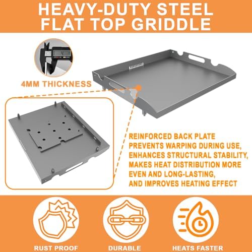 Griddle Top Replacement for Blackstone 17" Flat Top Grill w/Rear Grease - Image 4