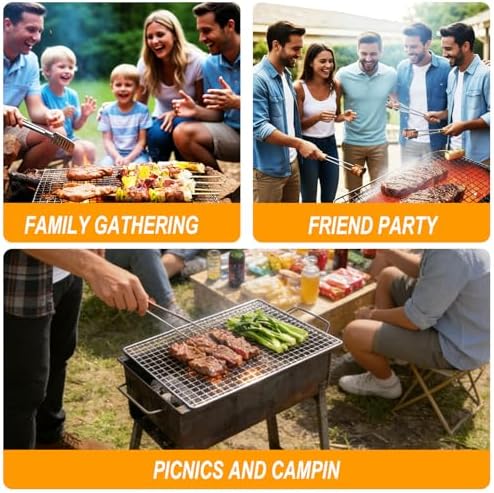 Grill Topper,5 PCS BBQ Grill Mesh Mat,14×10 Inch Mesh Baking Tray,Baking Rack Replacement Pad for Outdoor Barbecue, Camping & Picnics - Image 6