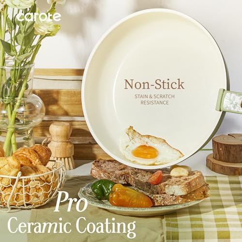 CAROTE 25pcs Ceramic Cookware Sets, Detachable Handle Pots and Pans Set - Image 3