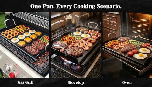 QuliMetal 25 x 16 Inch NanoCeramic Cast Iron Griddle for Gas Grills - Image 6