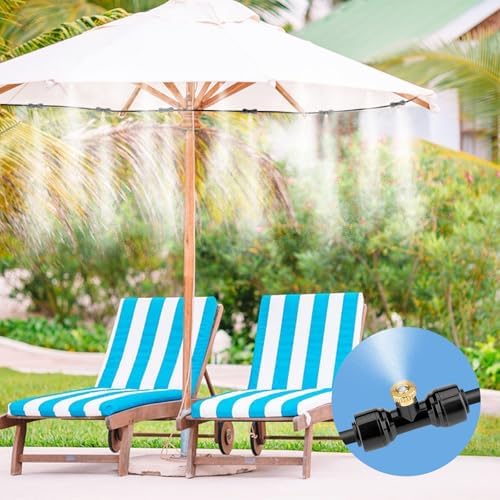 Connector Black 10PCS, Mister Nozzle Replacement Kit for Homenote,Lekit,Bonviee,lifeegrn, 10 Pcs Outside Brass Mist Nozzles & Tees for 1/4'' Hose, Outdoor Water Misting Cooling System, Pation Misting - Image 6