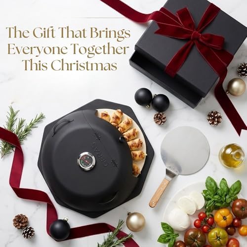 HeatGuard Pro Geras Pizza Oven for Grill - Grill Top Pizza Oven For Outdoor Camping - Pizza Stone, Pizza Peel Kit - Portable Backyard BBQ Pizzas Maker Charcoal, Pellet, Propane Gas Wood Attachment - Image 2