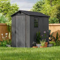 Patiowell 4x6 FT Resin Storage Shed with Floor, Dark Gray by Patiowell