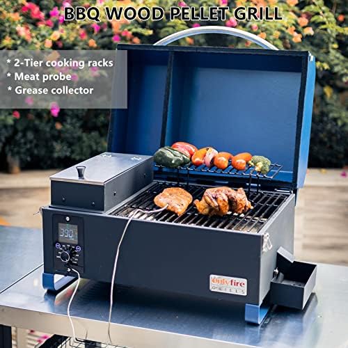 ONLYFIRE GRILLS BBQ Wood Pellet Grill Smoker, Blue GS313 - Image 5