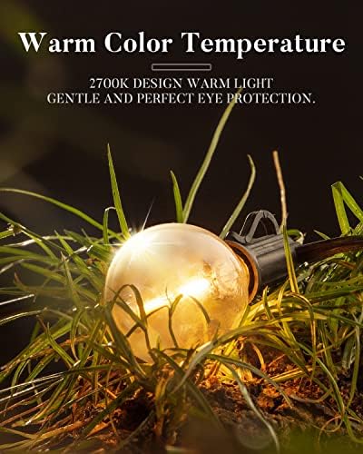 Lightdot 50FT Outdoor String Lights, LED Bistro String Lights with Shatterproof G40 Vintage Bulbs, 2200K Dimmable, Waterproof Hanging Lights for Porch, Deck, Garden, Backyard, Balcony - ETL Listed - Image 4