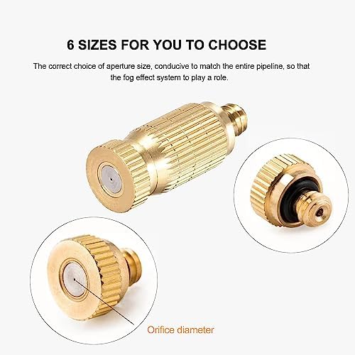 20pcs High Pressure Atomizer Nozzle Brass Misting Nozzles for Outdoor Cooling System, Landscaping, Greenhouse Irrigation, Air Humidification, Anti-Drip Fogging Spray Head(0.012"/0.3mm) - Image 5