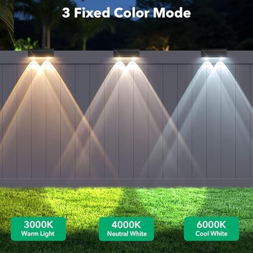 Solar Fence Lights Outdoor, 12 Pack Black Fence Lights Solar Powered - Image 2