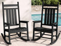 SERWALL Comfortable Outdoor Rocking Chairs Set of 2, Black by SERWALL