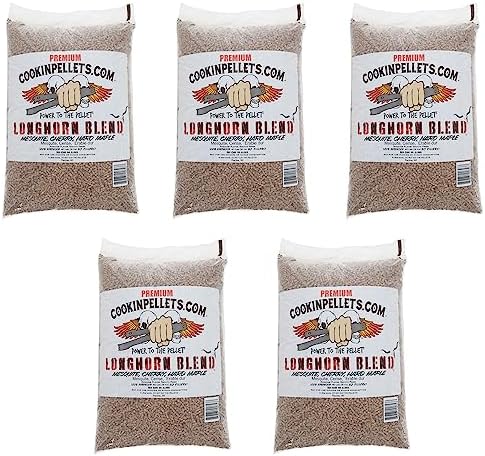 CookinPellets 40-Pound Longhorn Blend Premium Natural Grill Smoker Smoking Mesquite/Cherry/Maple Hardwood Wood Pellets, (5 Pack) by Unknown