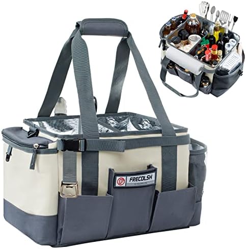 Large Grill Caddy, Tailgating Essentials Organizer for BBQ, Camping &Picnic by FRECOLSH