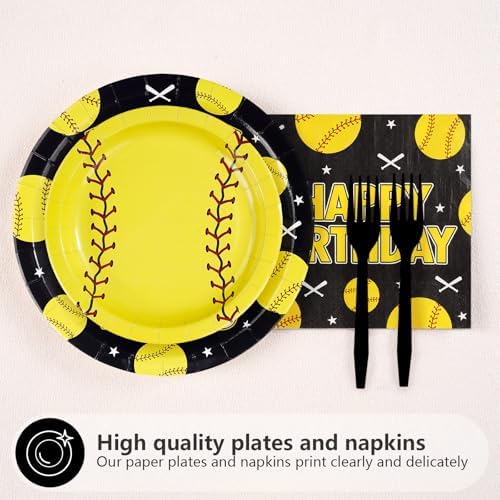 96Pcs Softball 10th Birthday Party Decorations, Serves 24 - Image 2