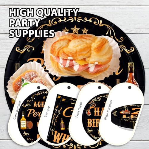 96 Pcs Thirty Fine Birthday Decoration Aged To Perfection 35th Plates - Image 6