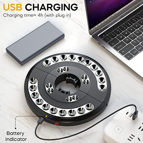 Eletorot Rechargeable Patio Umbrella Light-28 LED White Umbrella Pole Light - Image 3
