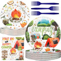 Camping Party Decorations - Camping Party Plates and Napkins for Kids, Serves 40 Guests by BonBeeDesign