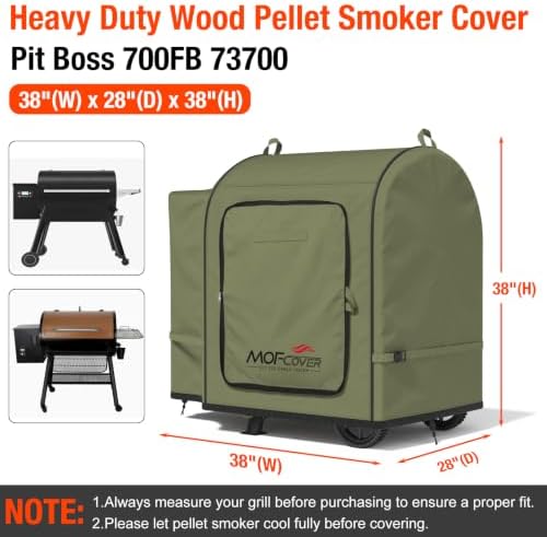 Foldable Grill Cover for Pit Boss 700FB 73700, Waterproof 600D Heavy Duty Wood Pellet Smoker Cover, Fade＆Tear Resistant Pellet Grill Cover for Lexington 500 540,Green - Image 5