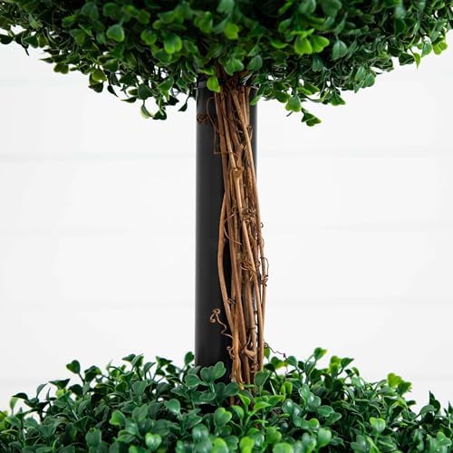 Nearly Natural 6ft. Artificial Triple Ball Boxwood Topiary Tree (Indoor/Outdoor) - Image 4