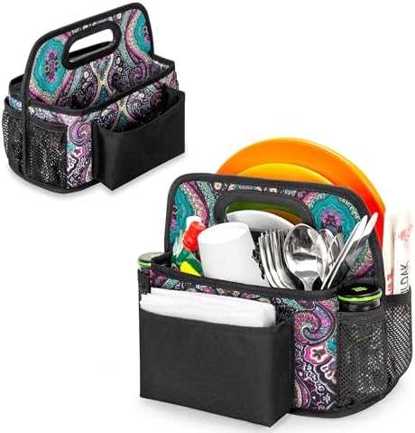 HODRANT Paper Plate Organizer with 4 Rooms for Cup Fork Spoon Napkin by HODRANT