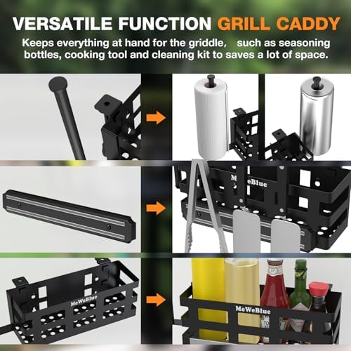 Griddle Caddy for Blackstone Griddles Accessories, Space Saving Grill Accessories Storage Caddy, BBQ Accessories Holder for Blackstone 28”-36” Grill with a Magnetic Tool Holder Paper Towel Holder - Image 4
