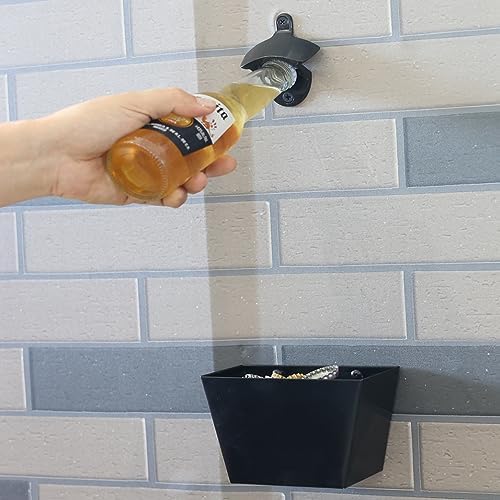 Stainless Beer Bottle Opener Wall Mounted and Cap Catcher Holder - Image 4