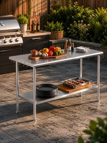 Atelicf NSF Stainless Steel Prep Table 30X48 inch, Rounded Flat Top - Image 7