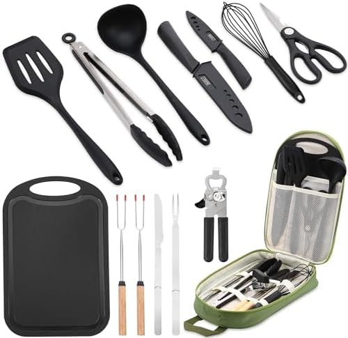 Wesqunie Camping Cooking Utensils Set, Cookware Set for Outdoor Hiking BBQ by WesqunieOutdoorAccessories