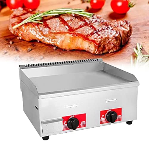 Gas Griddle Lpg Commercial Stainless Steel Heavy Duty Restaurant Outdoor Griddle Gas Baking Plate Burger Grill Large Non-Stick Burners Flat Hot Plate and Can Cook (718a) by Unknown