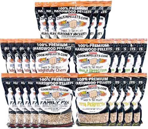 CookinPellets Natural Hardwood Grill Pellets, 5 Flavor Bundle, 25 3lb Bags by Unknown