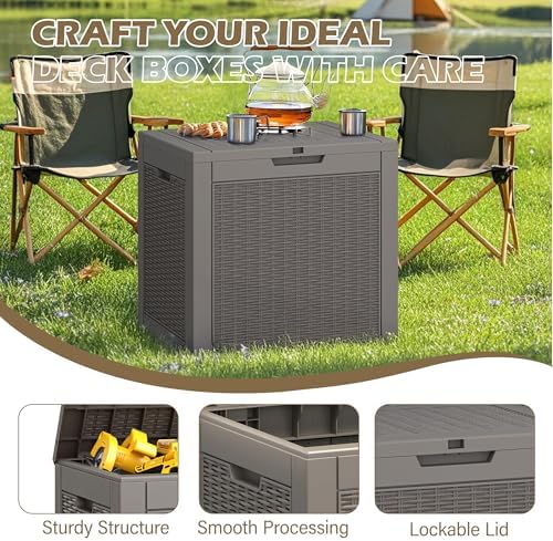 Outdoor Storage Waterproof Deck Box for Patio (31 Gallon, Grey) - Image 4