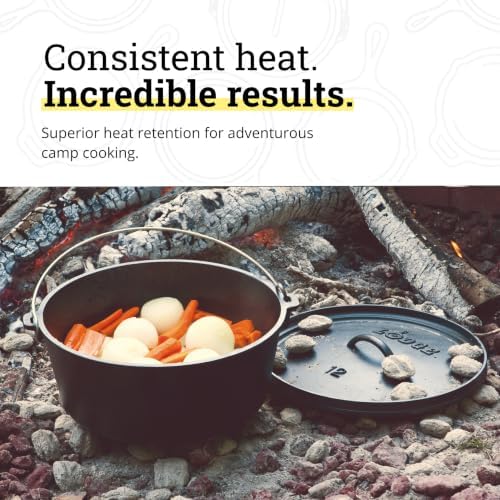 Lodge Pre-Seasoned Cast Iron Deep Camp Dutch Oven with Lid, 8 Quart - Image 3