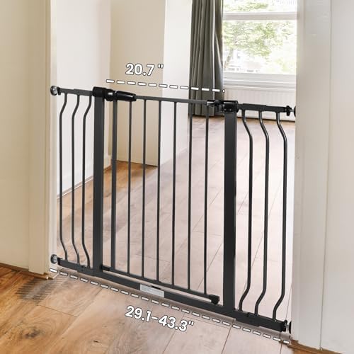 BalanceFrom 29.1-43.3" Easy Walk-Thru Baby and Pet Safety Gate with Hold-Open and Auto-Close – Adjustable Steel Barrier for Stairs, Doorways, and Hallways, No Drilling Installation - Image 5