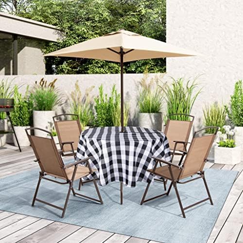 EHouseHome Outdoor and Indoor 60inch Round Tablecloth with Umbrella Hole and Zipper, Waterproof Zippered Patio Cloths, Spring/Summer Table Covers for Backyard Circular Table/BBQs/Picnic - Image 4