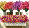 24 Bundles Artificial Flowers for Outdoors Decor, Faux Mums Plants Fake Silk Daisy Flora, UV Resistant Realistic Faux Plants Greenery for Outside Indoor Porch Patio Window Box Planter Home Decor by TrueGloArtficialGreenery
