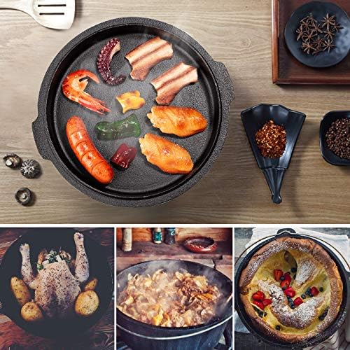 Overmont 6QT Cast Iron Dutch Oven - Pre-Seasoned Pot with Lid Lifter & Legs - Image 5