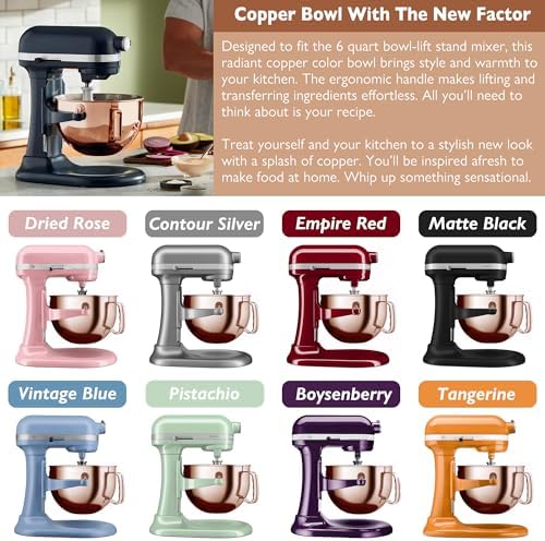 Copper Color 6 Qt Stainless Steel Mixer Bowl for Kitchenaid Bowl-Lift Mixer - Image 2