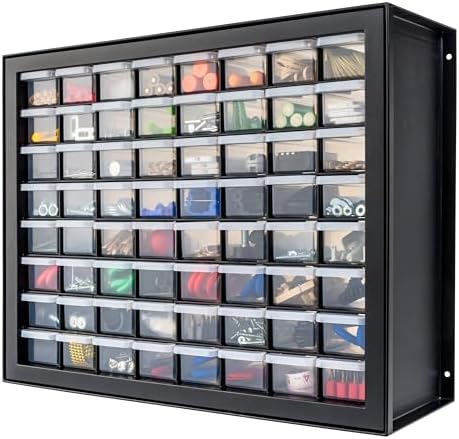 IRIS USA 64-Drawer Screw Organizer, Hardware Storage, Made in USA, Black by IRISUSA