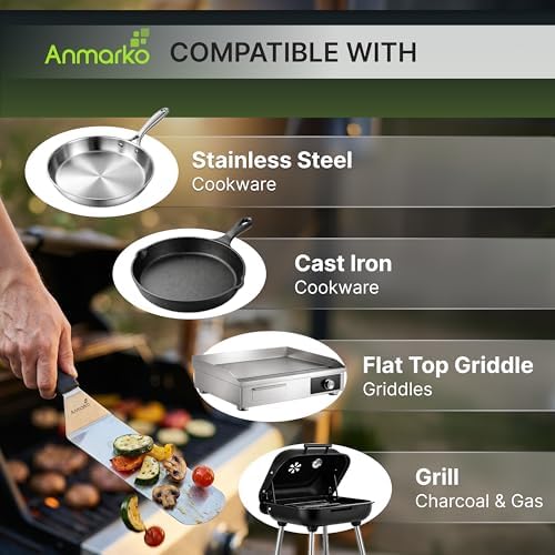 Anmarko Stainless Steel Spatula with Plastic Handle, Pancake Flipper, Kitchen Cooking Tool - Image 5