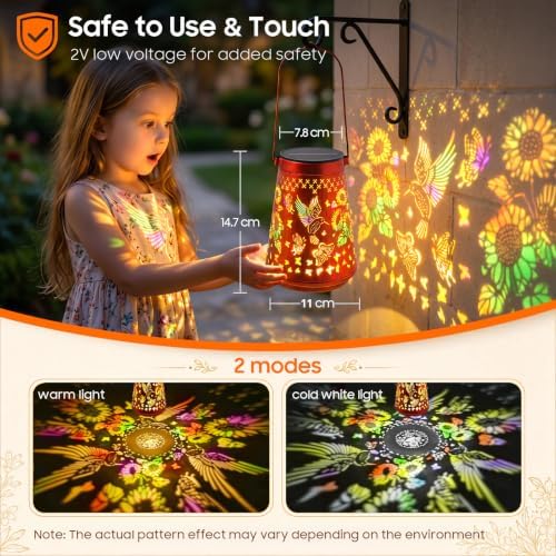 4 Pack Solar Lanterns Outdoor Waterproof Birthday Gifts for Women Mom - Image 5