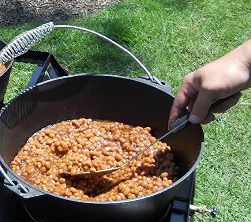 8 Qt. Seasoned Cast Iron Dutch Oven with Feet and Coal Lid,Black - Image 3