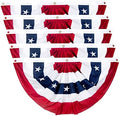 2x4 Ft American Pleated Fan Flag, Patriotic Half Fan Bunting Flag, Indoor Outdoor for Red White Blue USA 250th Anniversary 4th of July Decoration Patriotic Decor Memorial Day (Set of 5) by NUOLAN