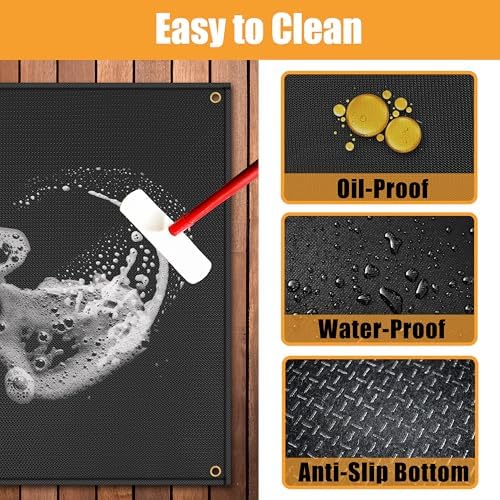 Large Under Grill Mats for Outdoor Grill Deck Protector, 70 x 48 x 0.06in - Image 3