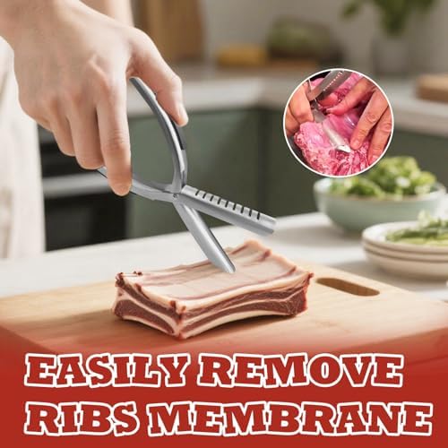 Rib Membrane Remover Stainless Steel Tool Kit, Ergonomic Handle for Easy Prep, Dishwasher Safe BBQ Accessory for Grilling and Cooking (1 Pack) - Image 7