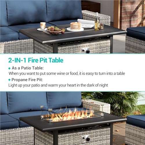Outdoor Patio Furniture Set PE Wicker Rattan Outdoor Sectional Sofa - Image 6