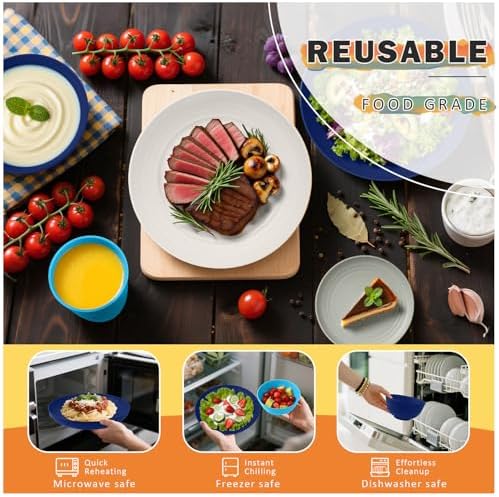 Wheat Straw Dinnerware Sets of 32, Unbreakable Plates and Bowls Sets Service for 8, Dinner Plate/Dessert Plate/Bowl/Cup, for Outdoor Camping RV Apartment Essentials - Island Color - Image 6