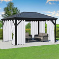 White Outdoor Curtains for Patio Waterproof, 8 Drape Panels by RichSets